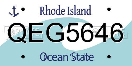 QEG5646 Rhode Island License Plate