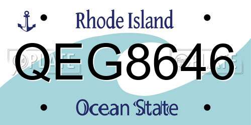 QEG8646 Rhode Island License Plate