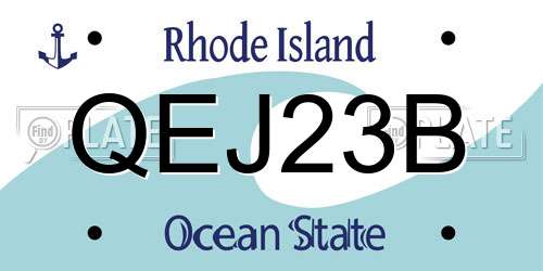 QEJ23B Rhode Island License Plate