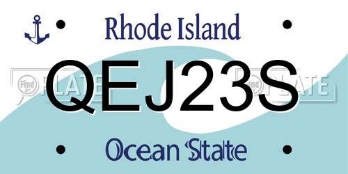 QEJ23S Rhode Island License Plate