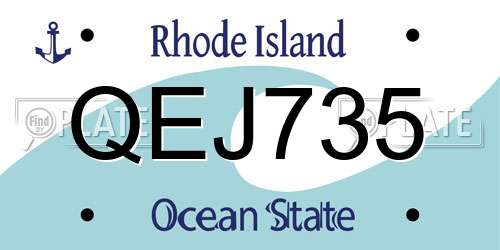 QEJ735 Rhode Island License Plate