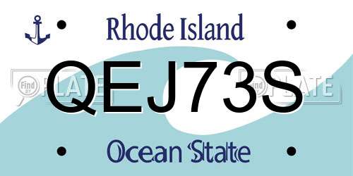 QEJ73S Rhode Island License Plate