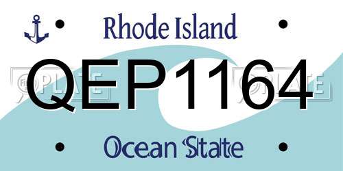 QEP1164 Rhode Island License Plate
