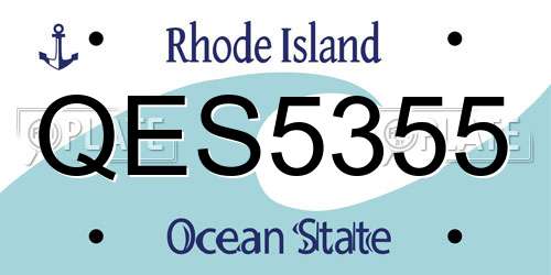 QES5355 Rhode Island License Plate