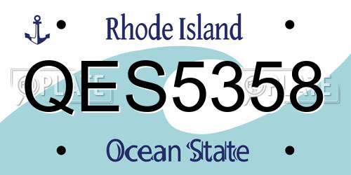 QES5358 Rhode Island License Plate