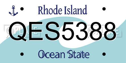 QES5388 Rhode Island License Plate