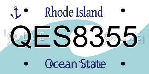 QES8355 Rhode Island License Plate