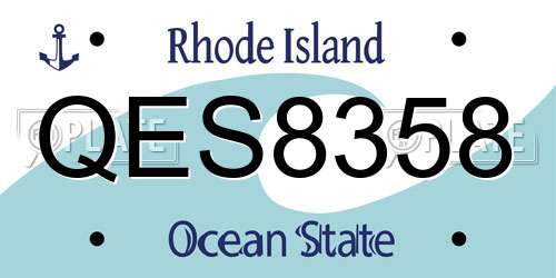 QES8358 Rhode Island License Plate