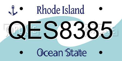 QES8385 Rhode Island License Plate