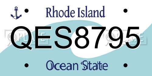 QES8795 Rhode Island License Plate