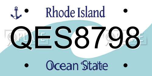 QES8798 Rhode Island License Plate