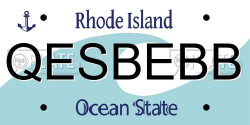 QESBEBB Rhode Island License Plate