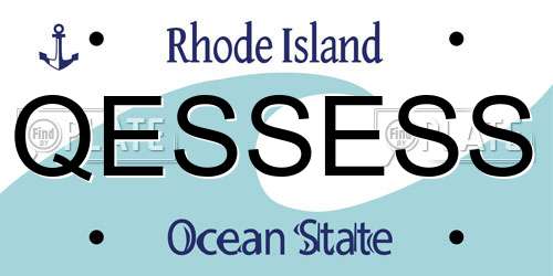QESSESS Rhode Island License Plate