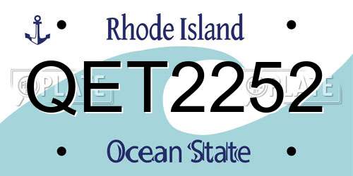QET2252 Rhode Island License Plate