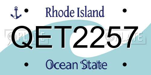 QET2257 Rhode Island License Plate