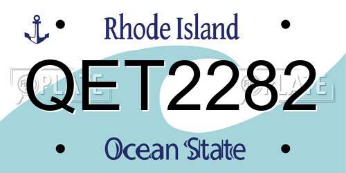 QET2282 Rhode Island License Plate