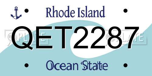 QET2287 Rhode Island License Plate