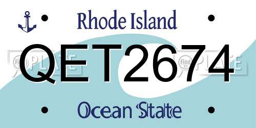QET2674 Rhode Island License Plate