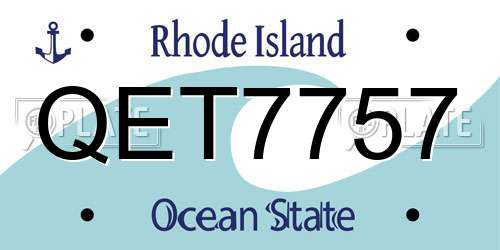 QET7757 Rhode Island License Plate