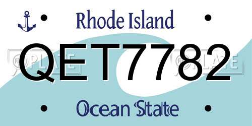 QET7782 Rhode Island License Plate