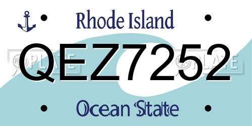 QEZ7252 Rhode Island License Plate