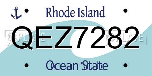 QEZ7282 Rhode Island License Plate