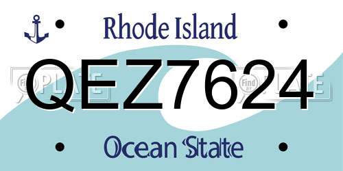 QEZ7624 Rhode Island License Plate