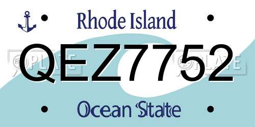 QEZ7752 Rhode Island License Plate