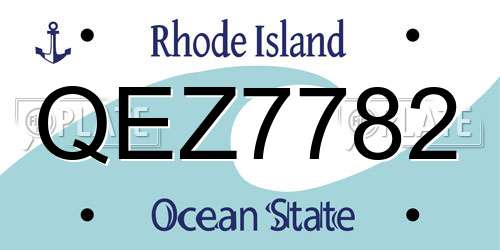 QEZ7782 Rhode Island License Plate