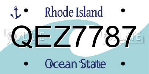 QEZ7787 Rhode Island License Plate