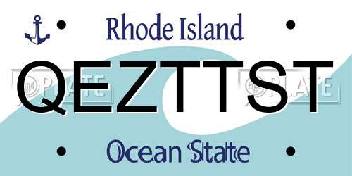 QEZTTST Rhode Island License Plate