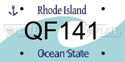 QF141 Rhode Island License Plate