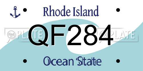 QF284 Rhode Island License Plate