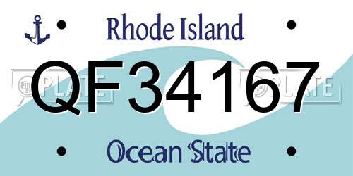QF34167 Rhode Island License Plate