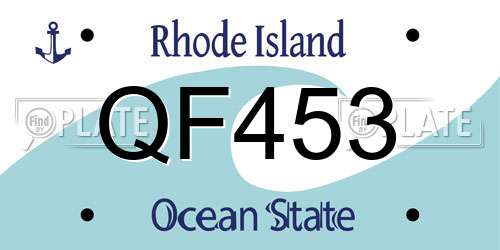 QF453 Rhode Island License Plate