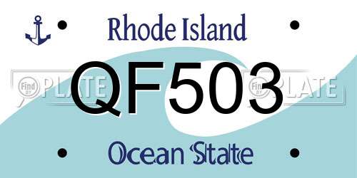QF503 Rhode Island License Plate
