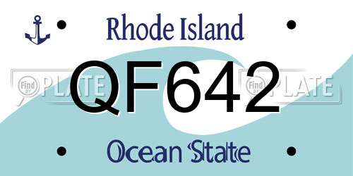 QF642 Rhode Island License Plate