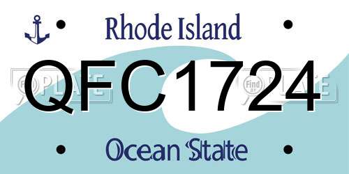 QFC1724 Rhode Island License Plate