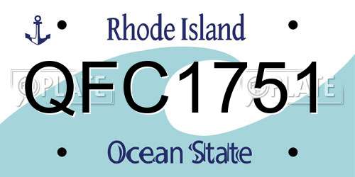 QFC1751 Rhode Island License Plate