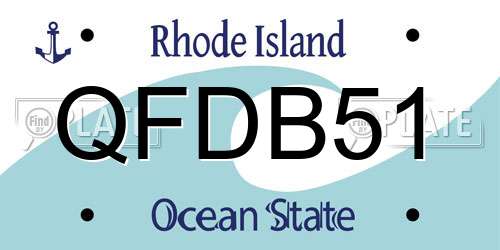 QFDB51 Rhode Island License Plate