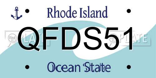 QFDS51 Rhode Island License Plate