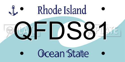 QFDS81 Rhode Island License Plate