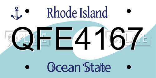 QFE4167 Rhode Island License Plate