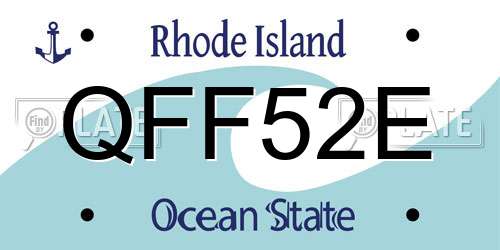 QFF52E Rhode Island License Plate