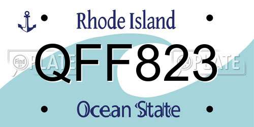 QFF823 Rhode Island License Plate