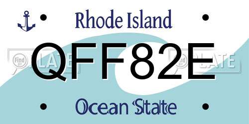 QFF82E Rhode Island License Plate