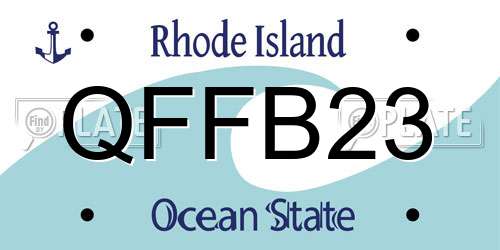 QFFB23 Rhode Island License Plate