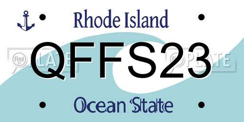 QFFS23 Rhode Island License Plate