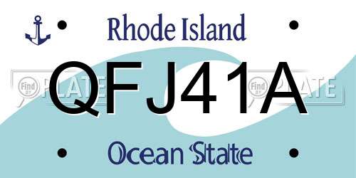 QFJ41A Rhode Island License Plate