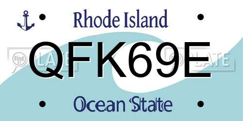 QFK69E Rhode Island License Plate